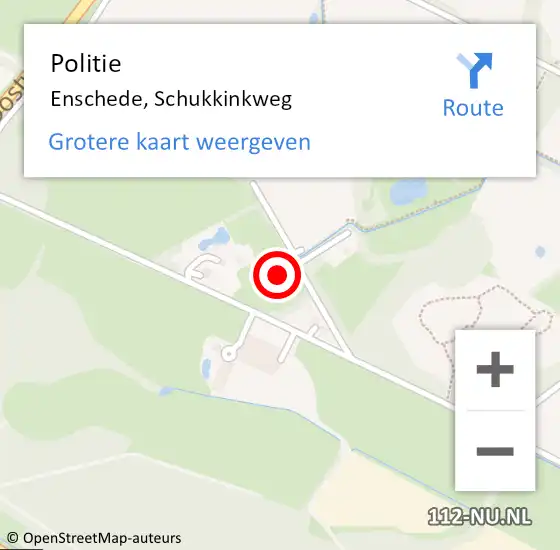 Locatie op kaart van de 112 melding: Politie Enschede, Schukkinkweg op 21 september 2021 07:24