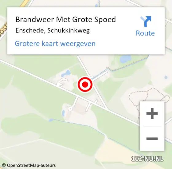 Locatie op kaart van de 112 melding: Brandweer Met Grote Spoed Naar Enschede, Schukkinkweg op 21 september 2021 07:25