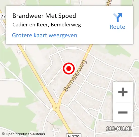 Locatie op kaart van de 112 melding: Brandweer Met Spoed Naar Cadier en Keer, Bemelerweg op 21 september 2021 12:20