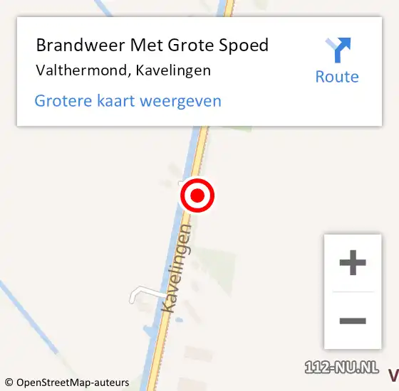 Locatie op kaart van de 112 melding: Brandweer Met Grote Spoed Naar Valthermond, Kavelingen op 21 september 2021 19:33