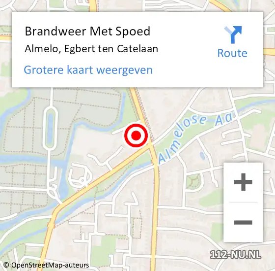 Locatie op kaart van de 112 melding: Brandweer Met Spoed Naar Almelo, Egbert ten Catelaan op 21 september 2021 19:43