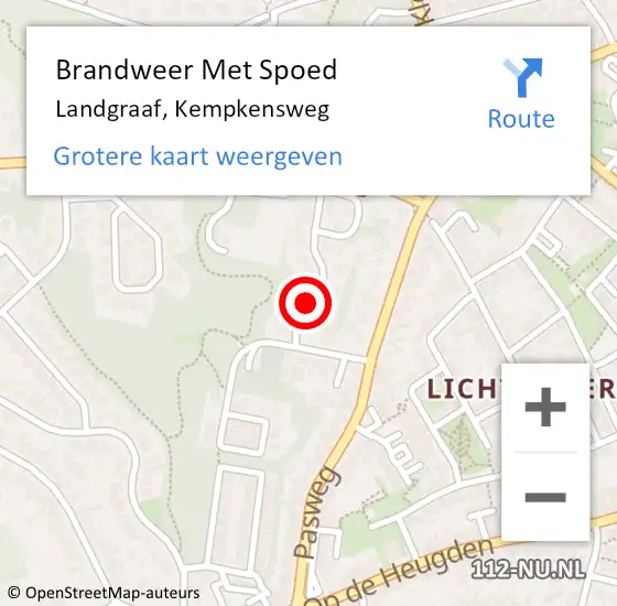 Locatie op kaart van de 112 melding: Brandweer Met Spoed Naar Landgraaf, Kempkensweg op 21 september 2021 19:54