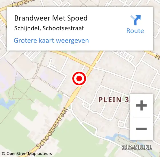 Locatie op kaart van de 112 melding: Brandweer Met Spoed Naar Schijndel, Schootsestraat op 21 september 2021 23:22