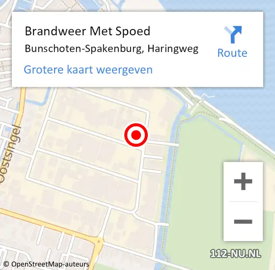 Locatie op kaart van de 112 melding: Brandweer Met Spoed Naar Bunschoten-Spakenburg, Haringweg op 22 september 2021 20:19