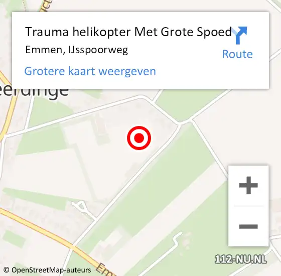 Locatie op kaart van de 112 melding: Trauma helikopter Met Grote Spoed Naar Emmen, IJsspoorweg op 23 september 2021 07:01