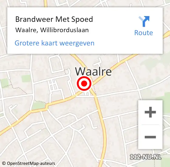 Locatie op kaart van de 112 melding: Brandweer Met Spoed Naar Waalre, Willibrorduslaan op 23 september 2021 09:32