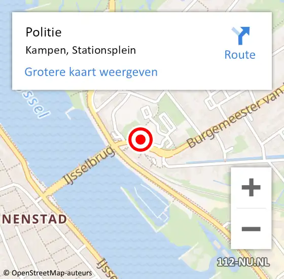 Locatie op kaart van de 112 melding: Politie Kampen, Stationsplein op 23 september 2021 12:16