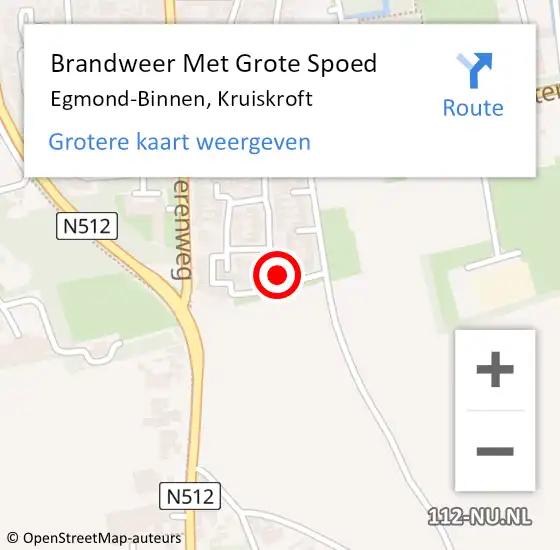 Locatie op kaart van de 112 melding: Brandweer Met Grote Spoed Naar Egmond-Binnen, Kruiskroft op 24 september 2021 00:59