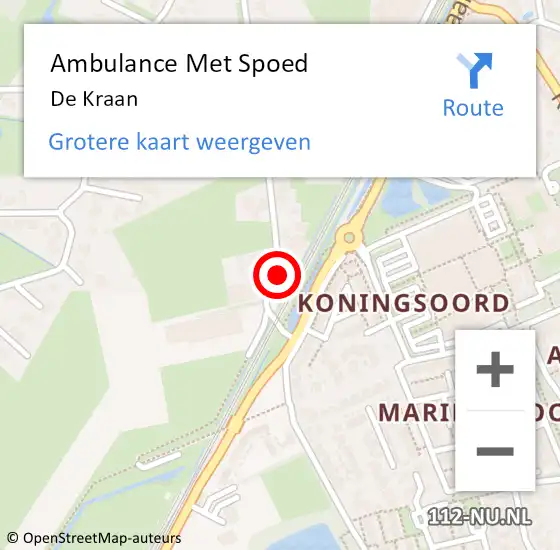 Locatie op kaart van de 112 melding: Ambulance Met Spoed Naar De Kraan op 23 juni 2014 21:24