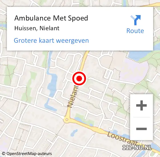 Locatie op kaart van de 112 melding: Ambulance Met Spoed Naar Huissen, Nielant op 24 september 2021 07:56