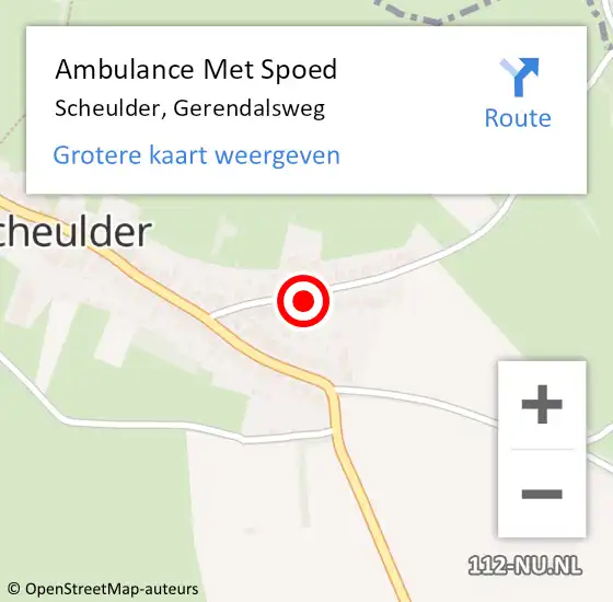 Locatie op kaart van de 112 melding: Ambulance Met Spoed Naar Scheulder, Gerendalsweg op 24 september 2021 09:24