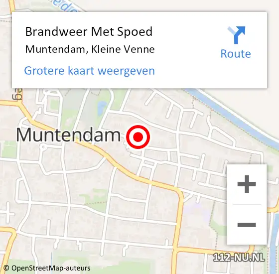 Locatie op kaart van de 112 melding: Brandweer Met Spoed Naar Muntendam, Kleine Venne op 24 september 2021 23:45