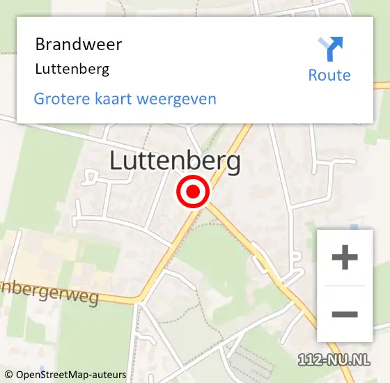 Locatie op kaart van de 112 melding: Brandweer Luttenberg op 25 september 2021 09:59