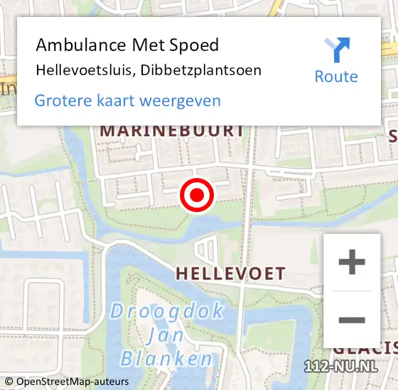 Locatie op kaart van de 112 melding: Ambulance Met Spoed Naar Hellevoetsluis, Dibbetzplantsoen op 25 september 2021 13:27