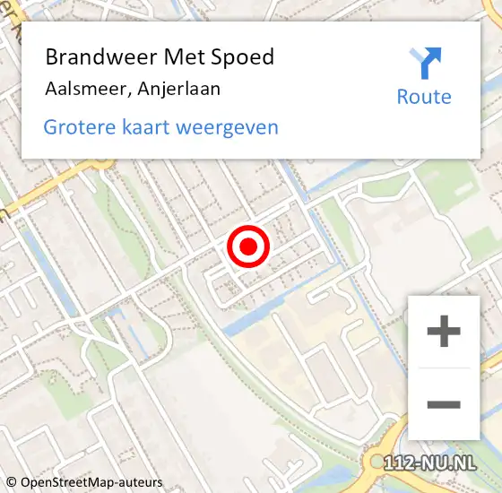 Locatie op kaart van de 112 melding: Brandweer Met Spoed Naar Aalsmeer, Anjerlaan op 25 september 2021 14:09
