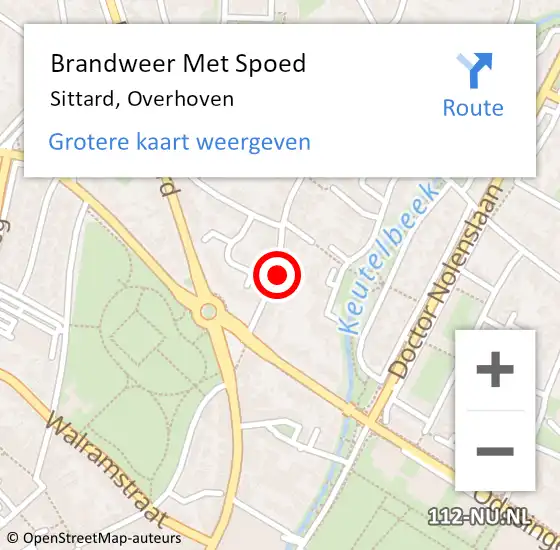 Locatie op kaart van de 112 melding: Brandweer Met Spoed Naar Sittard, Overhoven op 25 september 2021 23:03