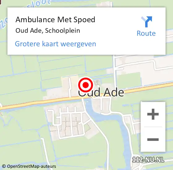 Locatie op kaart van de 112 melding: Ambulance Met Spoed Naar Oud Ade, Schoolplein op 26 september 2021 02:21