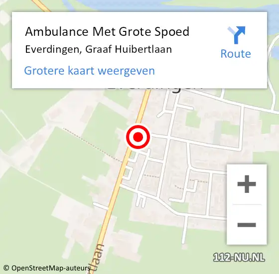 Locatie op kaart van de 112 melding: Ambulance Met Grote Spoed Naar Everdingen, Graaf Huibertlaan op 26 september 2021 11:18
