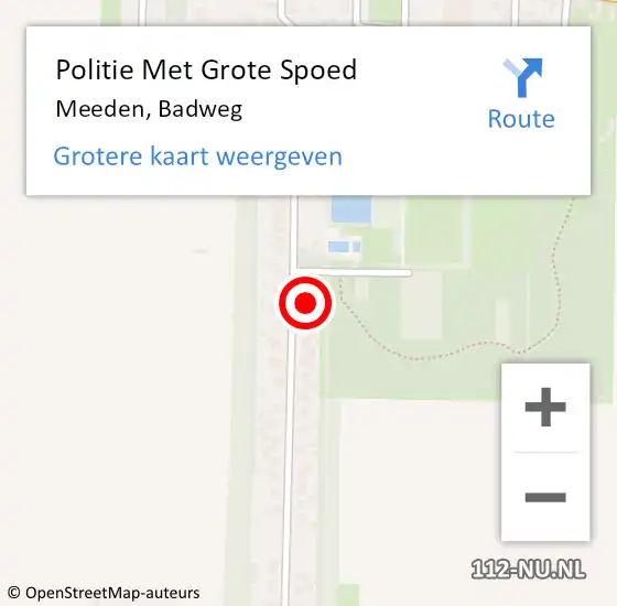 Locatie op kaart van de 112 melding: Politie Met Grote Spoed Naar Meeden, Badweg op 26 september 2021 13:26