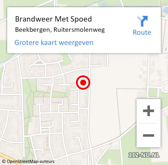 Locatie op kaart van de 112 melding: Brandweer Met Spoed Naar Beekbergen, Ruitersmolenweg op 26 september 2021 15:44