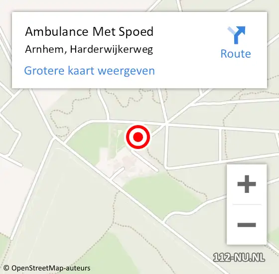 Locatie op kaart van de 112 melding: Ambulance Met Spoed Naar Arnhem, Harderwijkerweg op 26 september 2021 17:45
