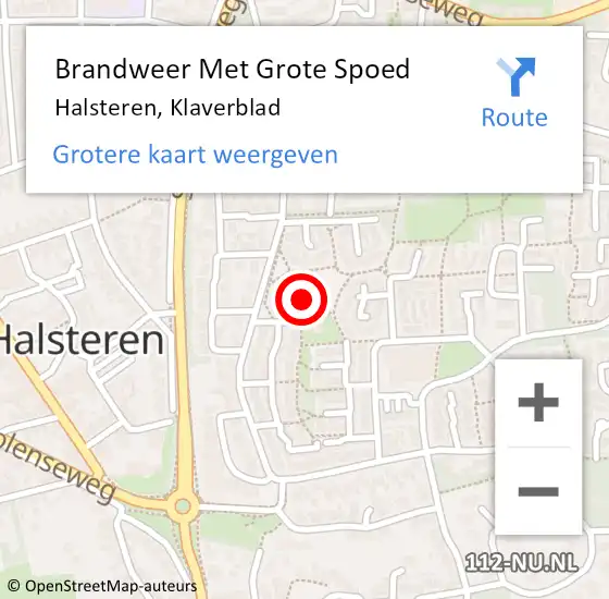 Locatie op kaart van de 112 melding: Brandweer Met Grote Spoed Naar Halsteren, Klaverblad op 27 september 2021 09:35