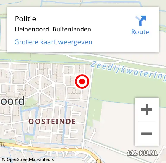 Locatie op kaart van de 112 melding: Politie Heinenoord, Buitenlanden op 27 september 2021 10:45