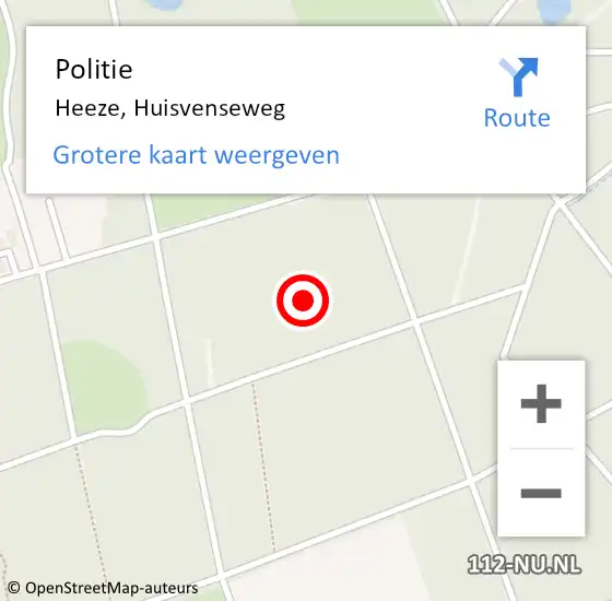 Locatie op kaart van de 112 melding: Politie Heeze, Huisvenseweg op 27 september 2021 15:12