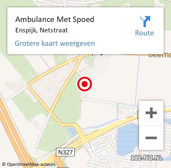 Locatie op kaart van de 112 melding: Ambulance Met Spoed Naar Enspijk, Netstraat op 27 september 2021 17:21