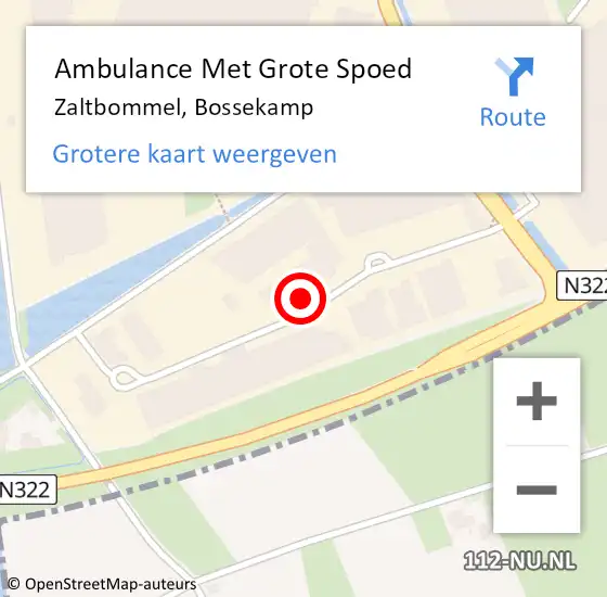 Locatie op kaart van de 112 melding: Ambulance Met Grote Spoed Naar Zaltbommel, Bossekamp op 27 september 2021 17:56