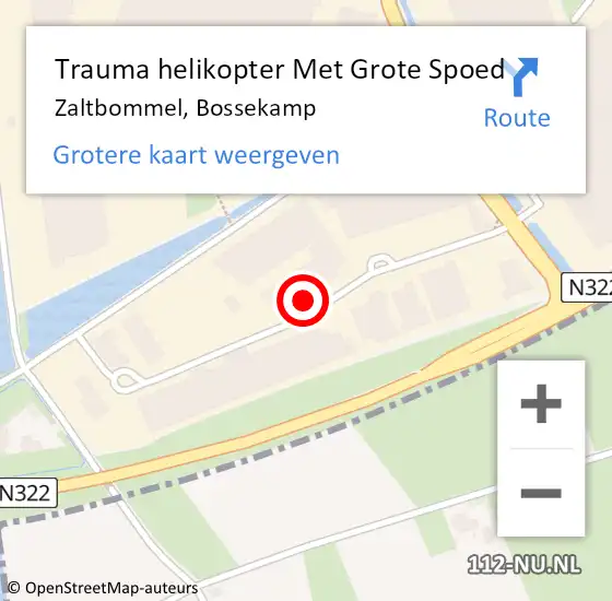 Locatie op kaart van de 112 melding: Trauma helikopter Met Grote Spoed Naar Zaltbommel, Bossekamp op 27 september 2021 17:57