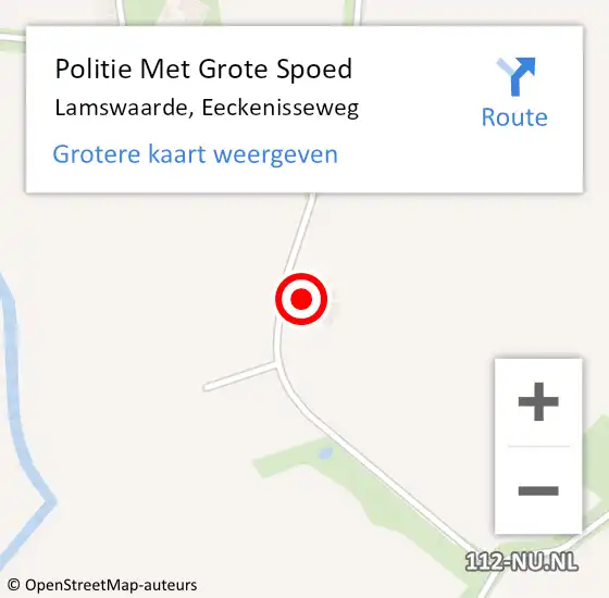 Locatie op kaart van de 112 melding: Politie Met Grote Spoed Naar Lamswaarde, Eeckenisseweg op 27 september 2021 21:34