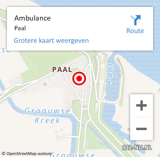 Locatie op kaart van de 112 melding: Ambulance Paal op 28 september 2021 00:43