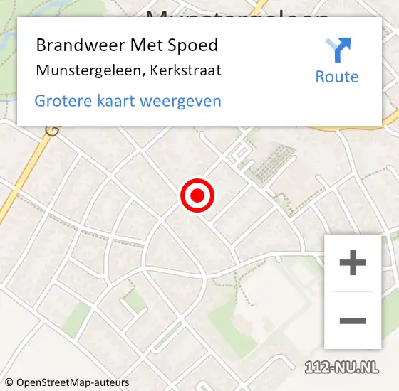 Locatie op kaart van de 112 melding: Brandweer Met Spoed Naar Munstergeleen, Kerkstraat op 28 september 2021 13:08