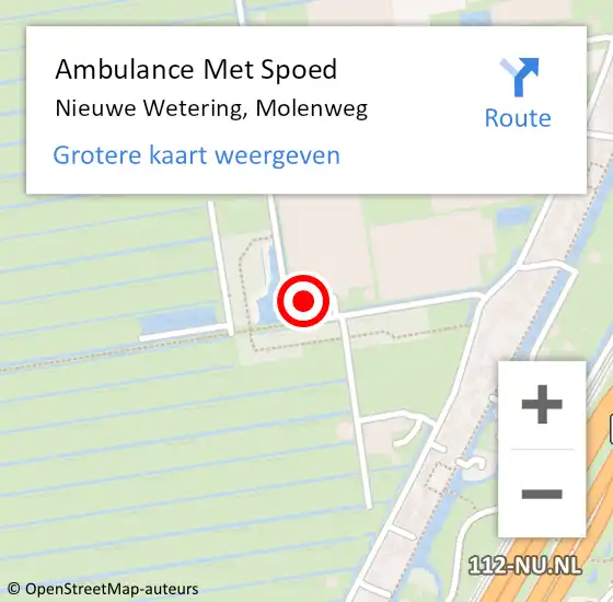 Locatie op kaart van de 112 melding: Ambulance Met Spoed Naar Nieuwe Wetering, Molenweg op 24 juni 2014 11:36