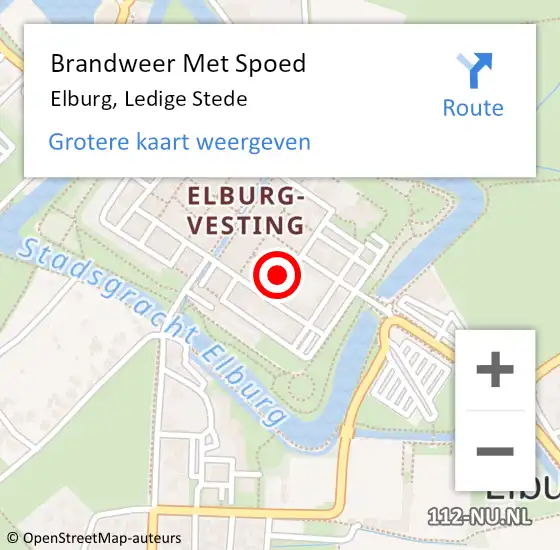 Locatie op kaart van de 112 melding: Brandweer Met Spoed Naar Elburg, Ledige Stede op 29 september 2021 18:09