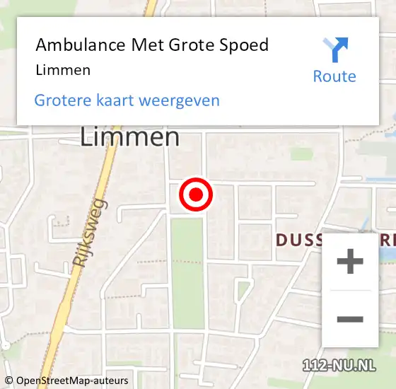 Locatie op kaart van de 112 melding: Ambulance Met Grote Spoed Naar Limmen op 29 september 2021 23:18