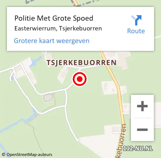 Locatie op kaart van de 112 melding: Politie Met Grote Spoed Naar Easterwierrum, Tsjerkebuorren op 30 september 2021 08:29