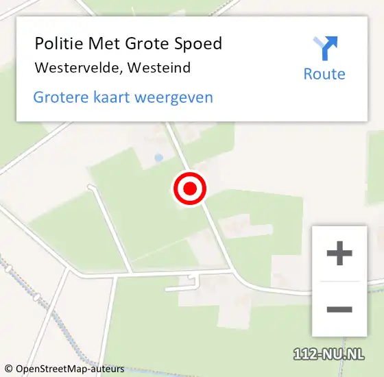 Locatie op kaart van de 112 melding: Politie Met Grote Spoed Naar Westervelde, Westeind op 30 september 2021 11:59