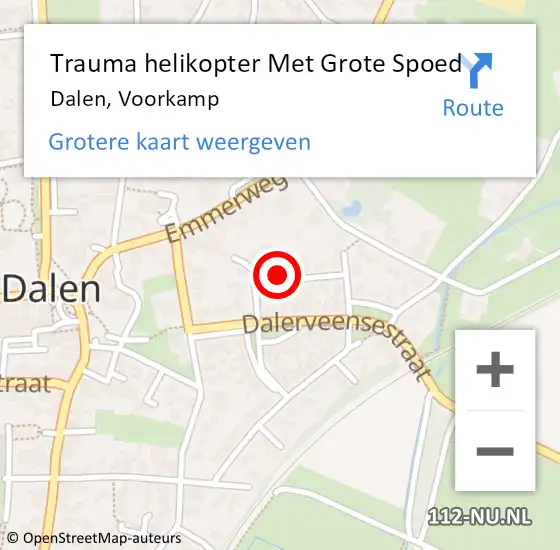 Locatie op kaart van de 112 melding: Trauma helikopter Met Grote Spoed Naar Dalen, Voorkamp op 30 september 2021 13:10