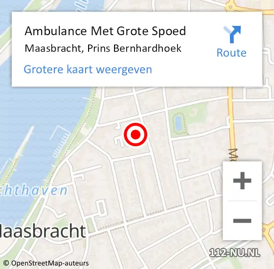 Locatie op kaart van de 112 melding: Ambulance Met Grote Spoed Naar Maasbracht, Prins Bernhardhoek op 30 september 2021 14:27