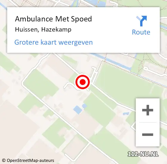 Locatie op kaart van de 112 melding: Ambulance Met Spoed Naar Huissen, Hazekamp op 30 september 2021 20:18
