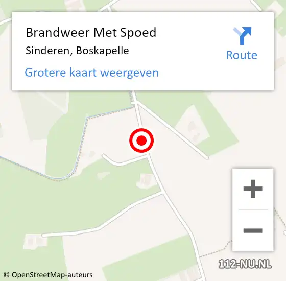 Locatie op kaart van de 112 melding: Brandweer Met Spoed Naar Sinderen, Boskapelle op 24 juni 2014 16:02