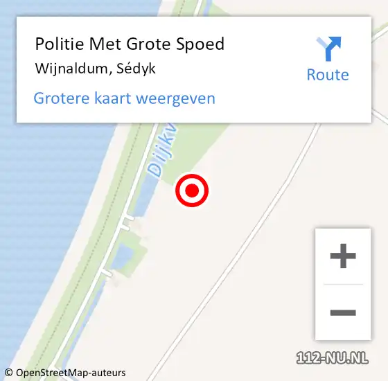 Locatie op kaart van de 112 melding: Politie Met Grote Spoed Naar Wijnaldum, Sédyk op 1 oktober 2021 17:43