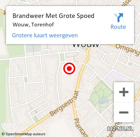Locatie op kaart van de 112 melding: Brandweer Met Grote Spoed Naar Wouw, Torenhof op 1 oktober 2021 19:44
