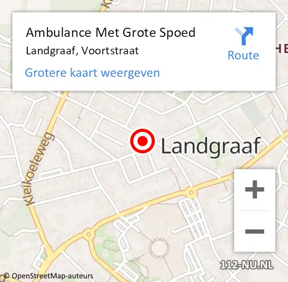 Locatie op kaart van de 112 melding: Ambulance Met Grote Spoed Naar Landgraaf, Voortstraat op 1 oktober 2021 20:50