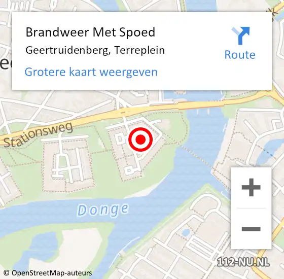 Locatie op kaart van de 112 melding: Brandweer Met Spoed Naar Geertruidenberg, Terreplein op 2 oktober 2021 00:09