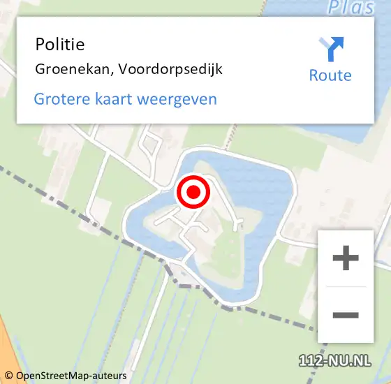 Locatie op kaart van de 112 melding: Politie Groenekan, Voordorpsedijk op 2 oktober 2021 00:21