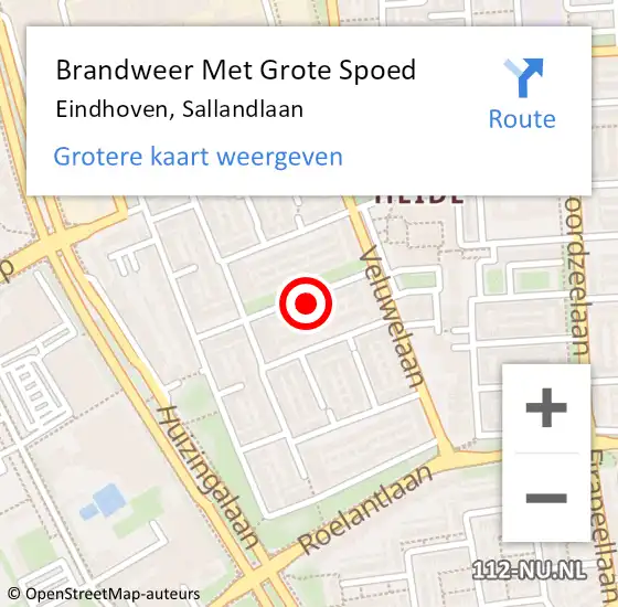 Locatie op kaart van de 112 melding: Brandweer Met Grote Spoed Naar Eindhoven, Sallandlaan op 2 oktober 2021 07:16
