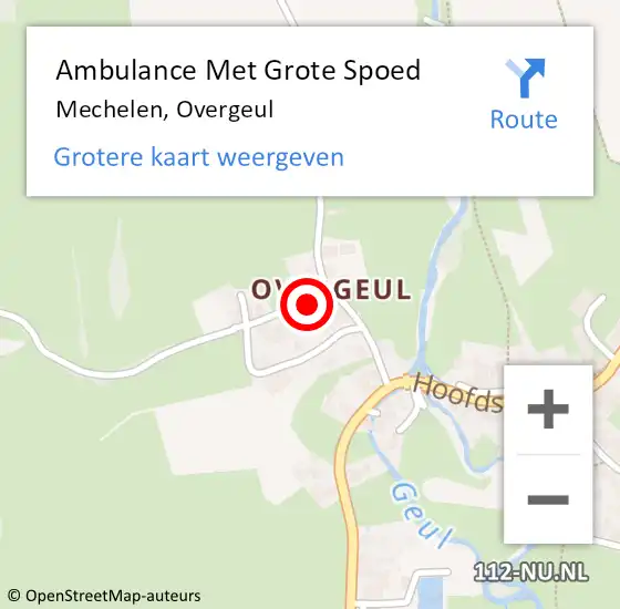 Locatie op kaart van de 112 melding: Ambulance Met Grote Spoed Naar Mechelen, Overgeul op 2 oktober 2021 11:55